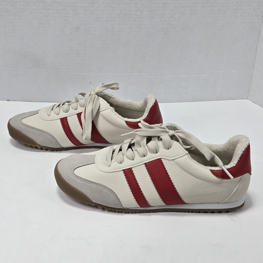 DV by Dolce Vita Rascal T-Toe Red and Cream Sneakers Size 7 1/2 7.5 - Picture 2 of 10